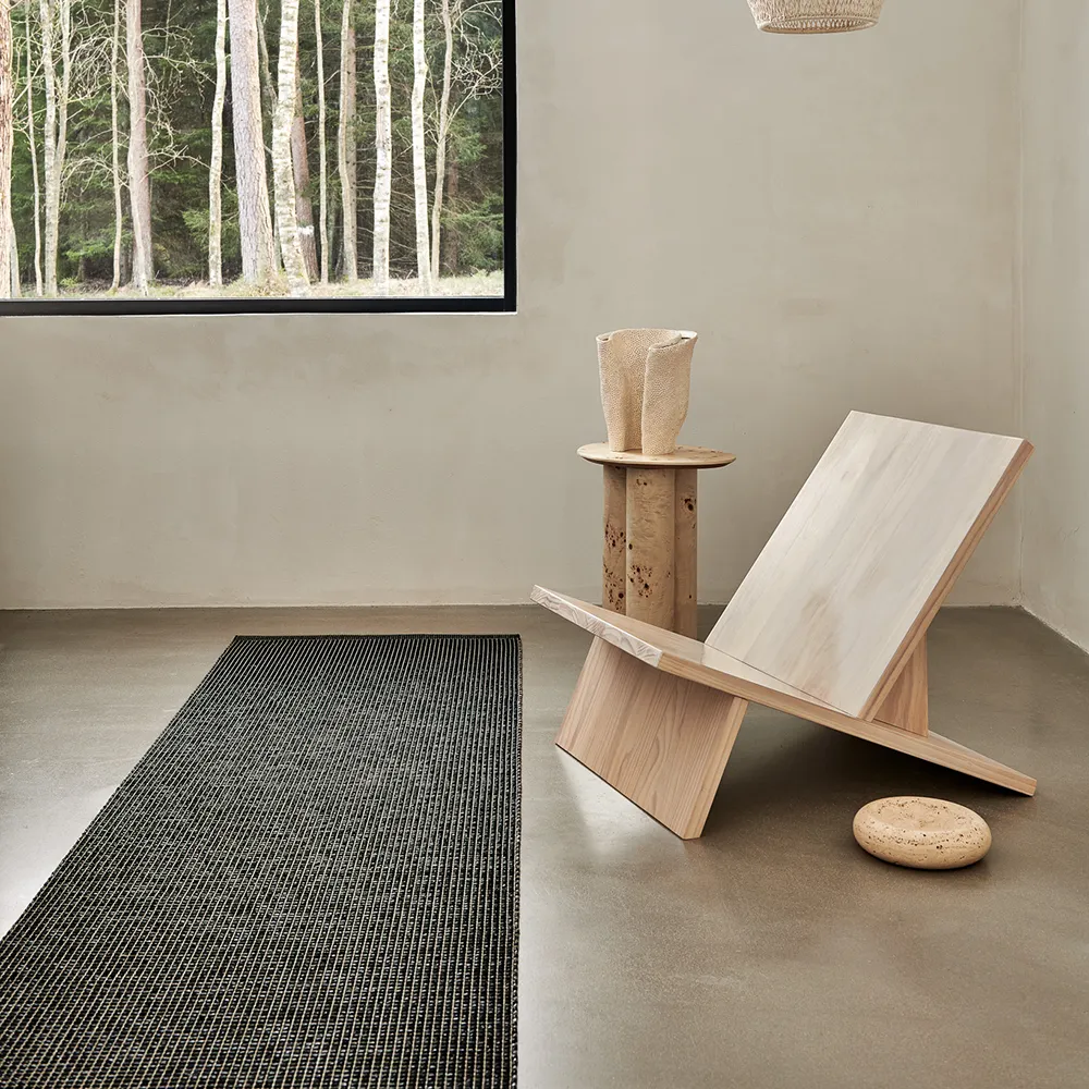 Alternativ bild 1 för Pappelina, Emm matta 70x180 cm Black/Linen Metallic