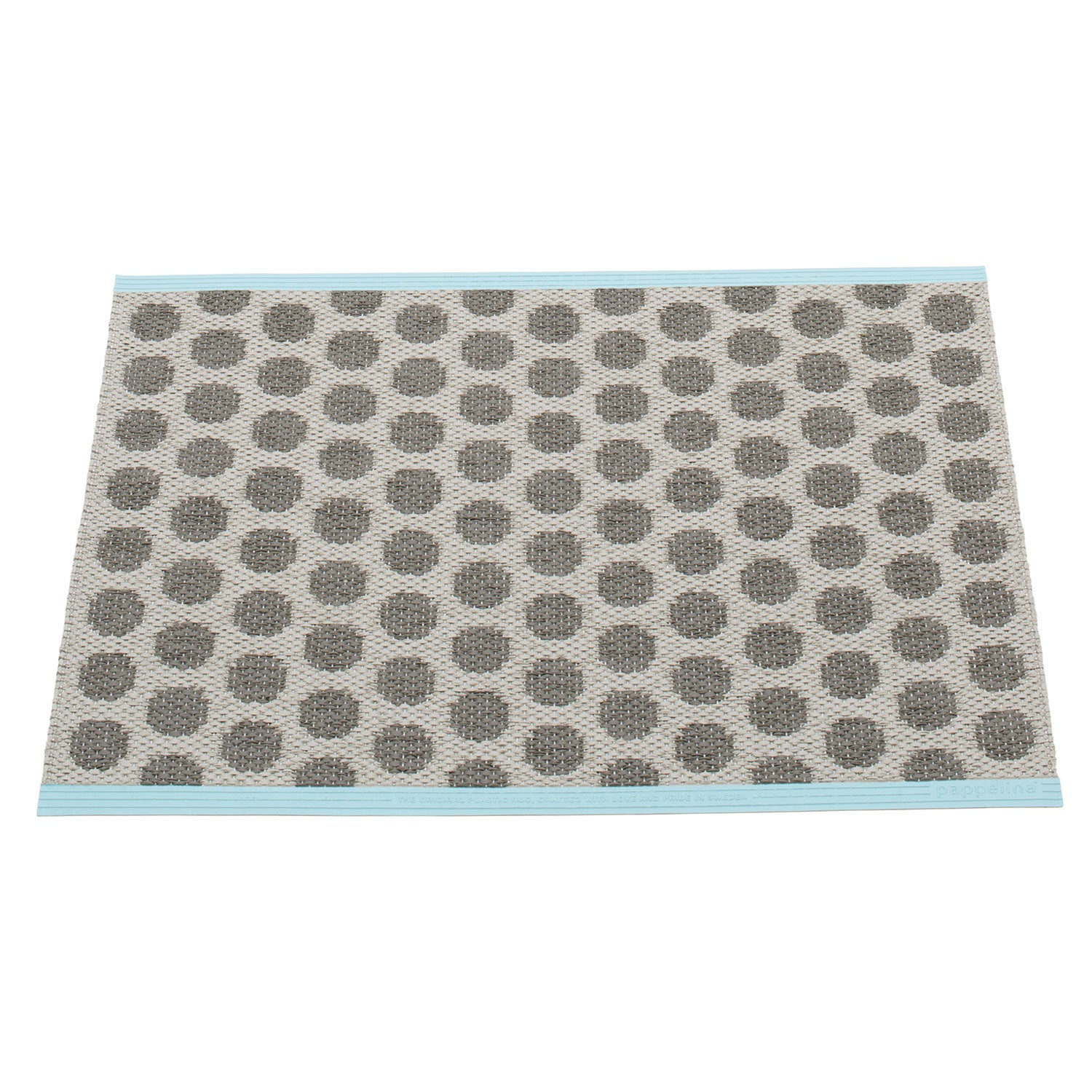 Pappelina, Noa matta 70x90 cm charcoal / warm grey / turquoise stripe