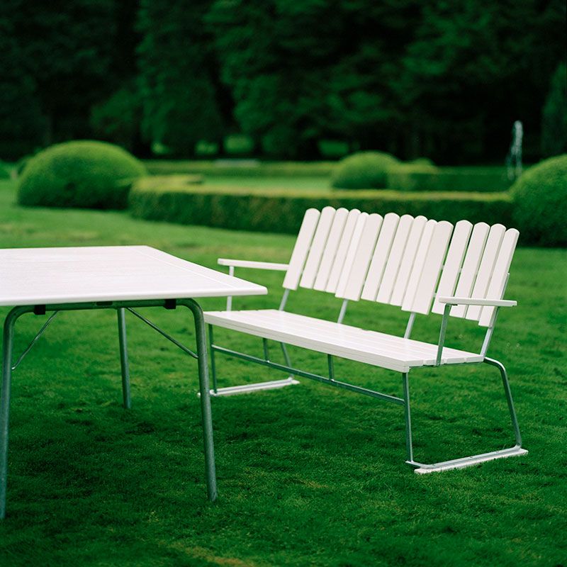 Soffa 6 Vitlackad Ek / Varmförzinkat Stativ