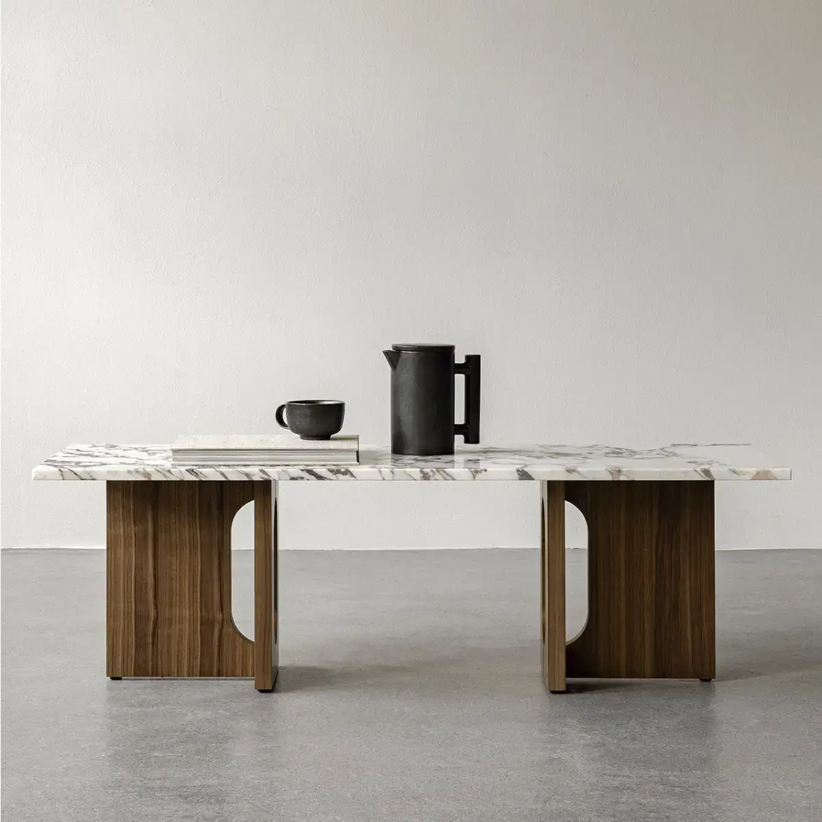 Androgyne Soffbord Mörk Ek/marmor Calacatta Viola