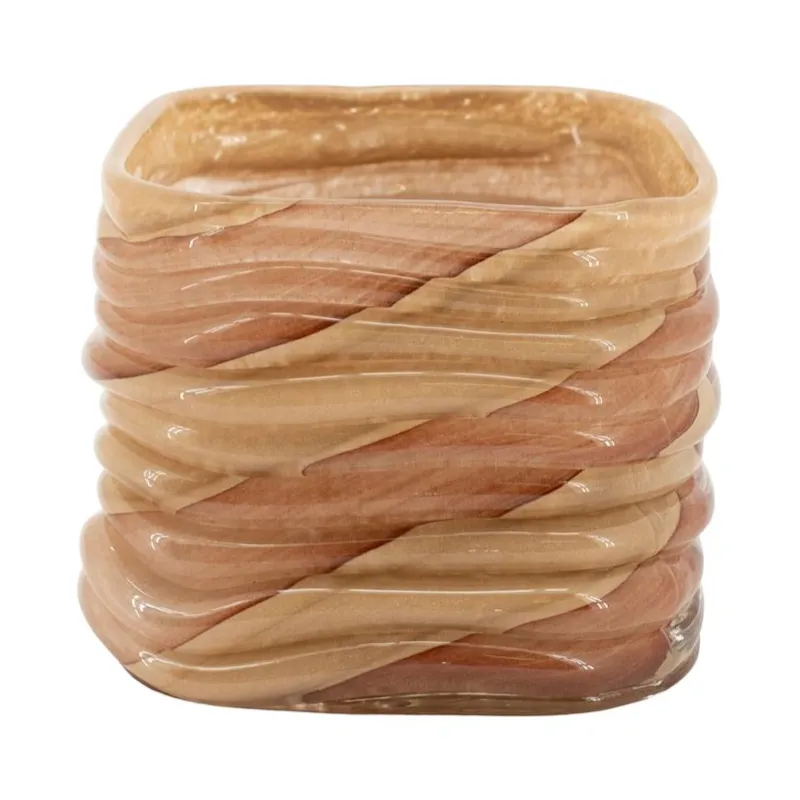 Rizo large 12x12x10 cm Glas light brown