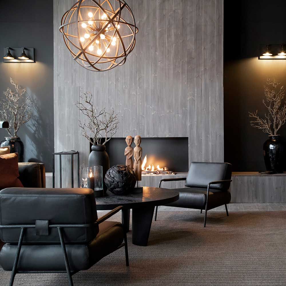 Fåtölj Sinclair Svart Läder