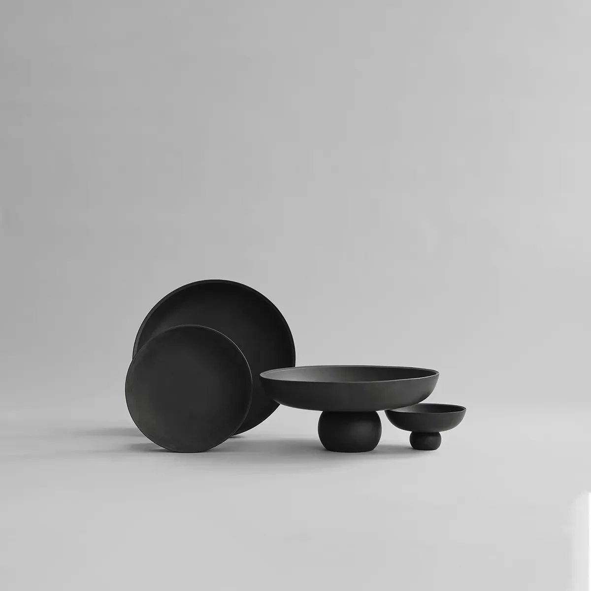 Handmålad dekorationsskål Baburu Medio Black Ø 30 cm