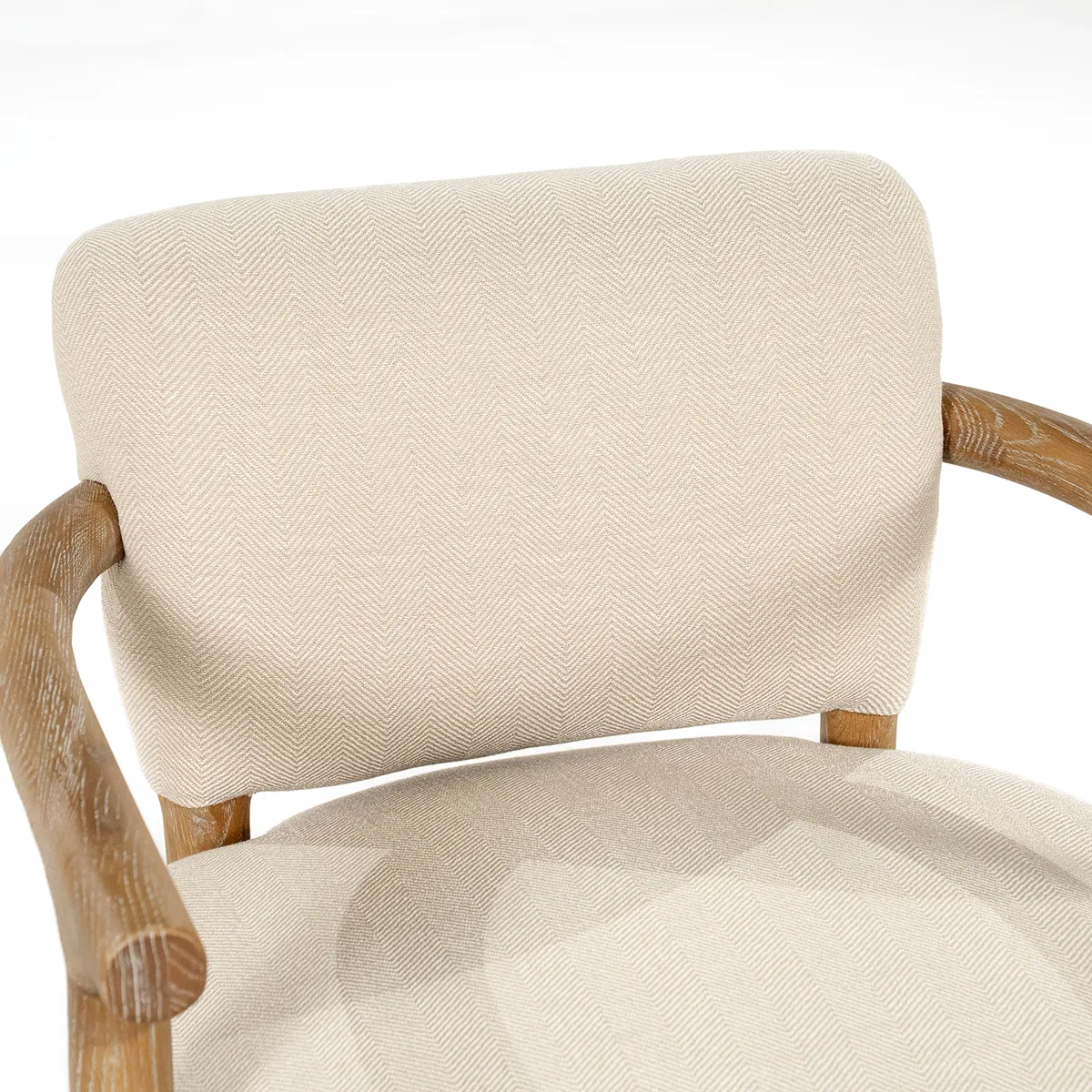 Karmfåtölj i Askträ Glenn Herringbone Beige