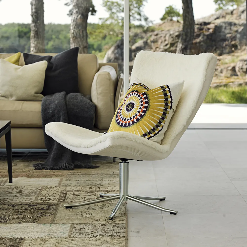 Gyro fåtölj utan arm läder 58 Alu