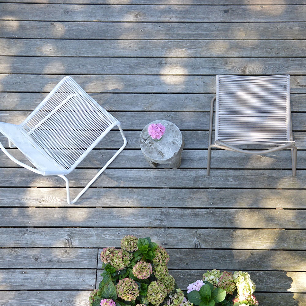 Lido lounge chair low back armchair white aluminium 