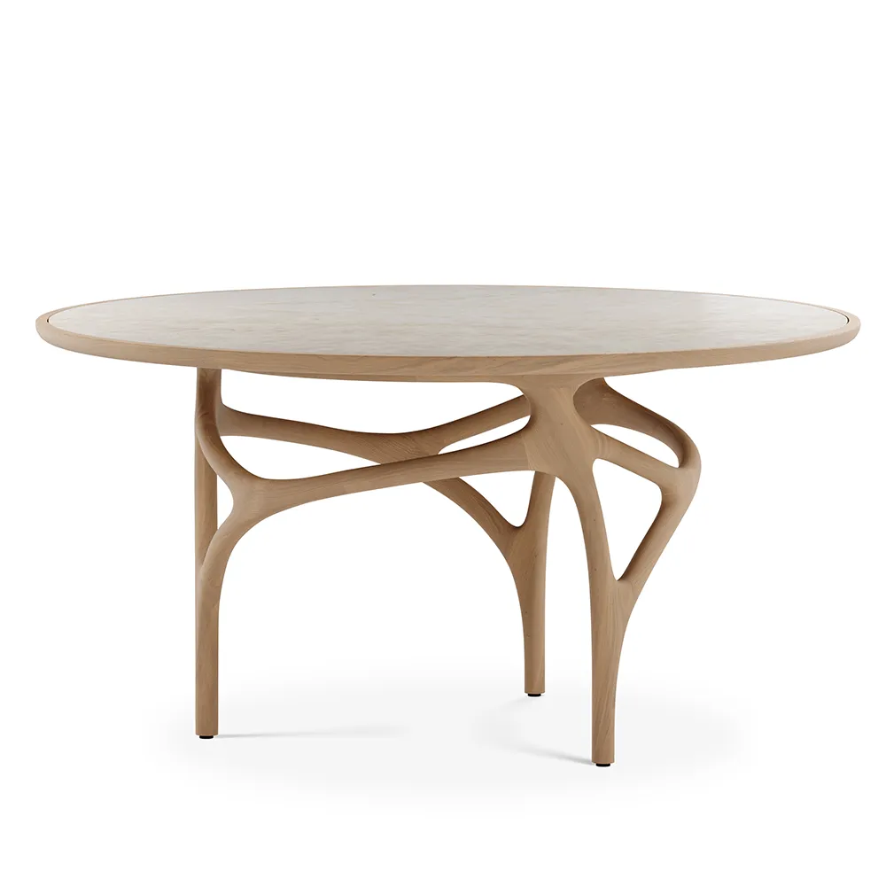 Ethnicraft, Cena matbord 150 cm lackad ek / beige quartzite