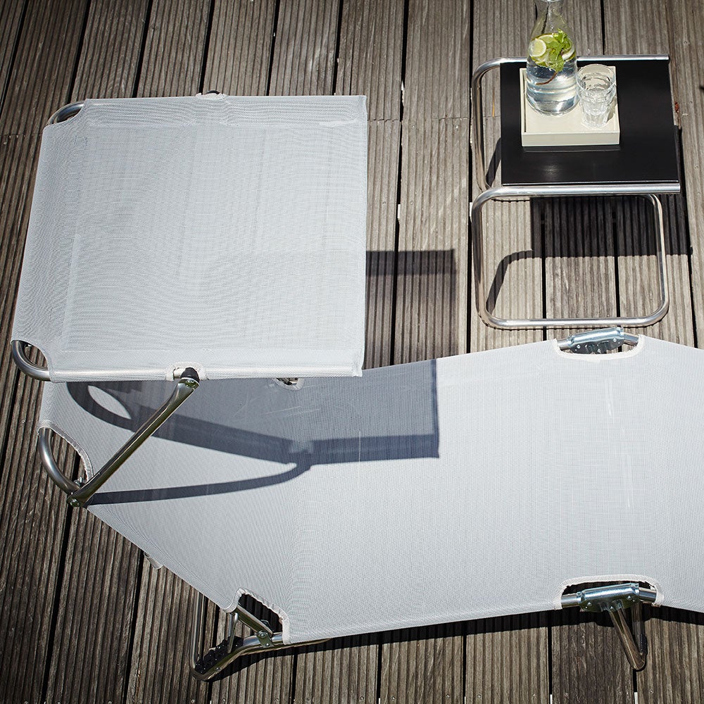 Amigo solsäng top grey aluminium/textilene 