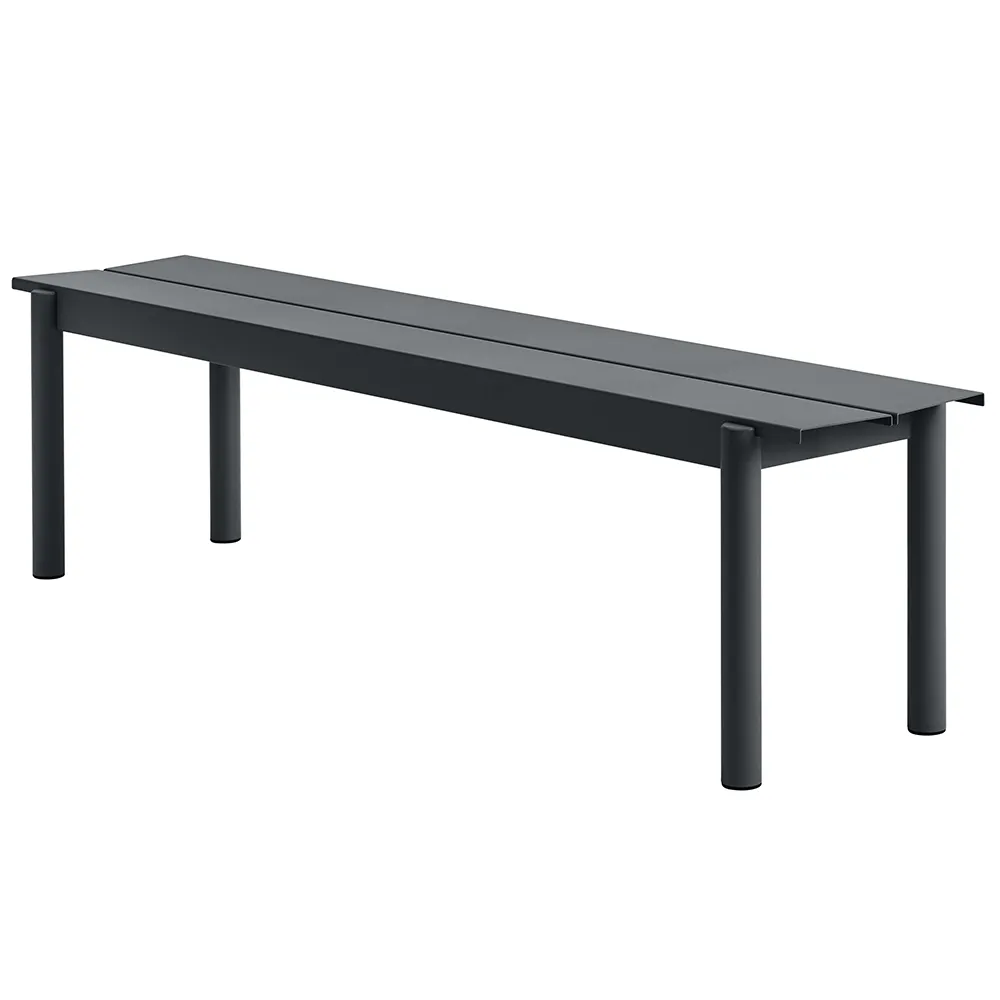 Linear Steel Bänk 170x34 cm Anthracite Black 