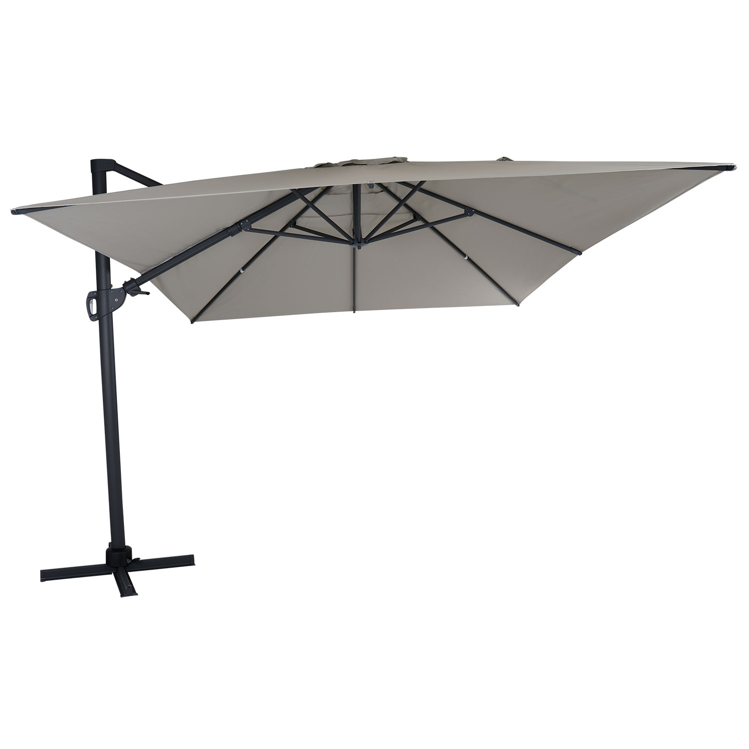 Brafab Varallo frihängande parasoll 300×400 cm antracit/khaki