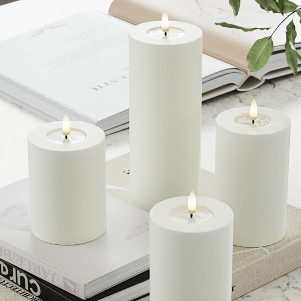 LED blockljus 7,5x10 cm vit