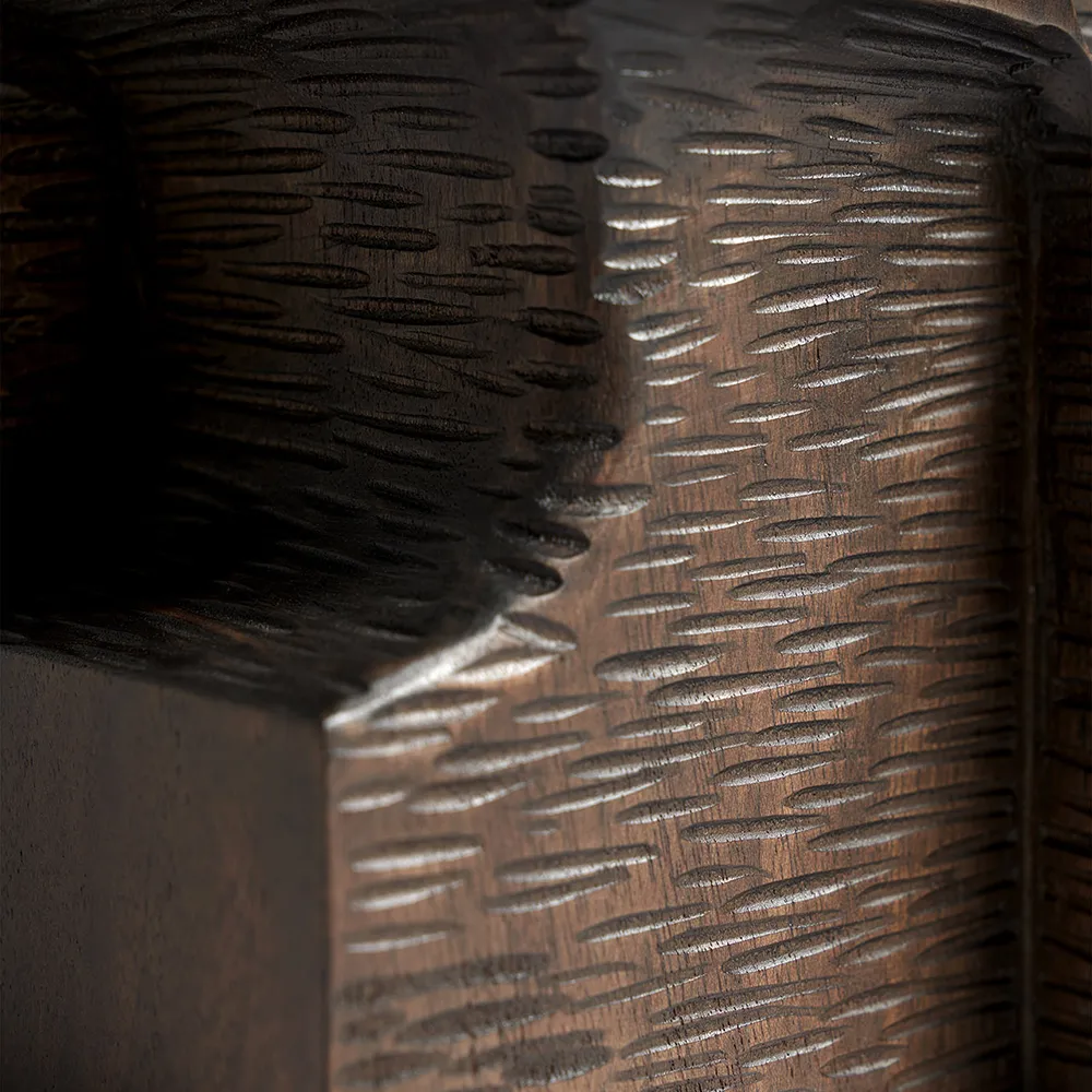 Block Organic skulptur espressolackad mahogny