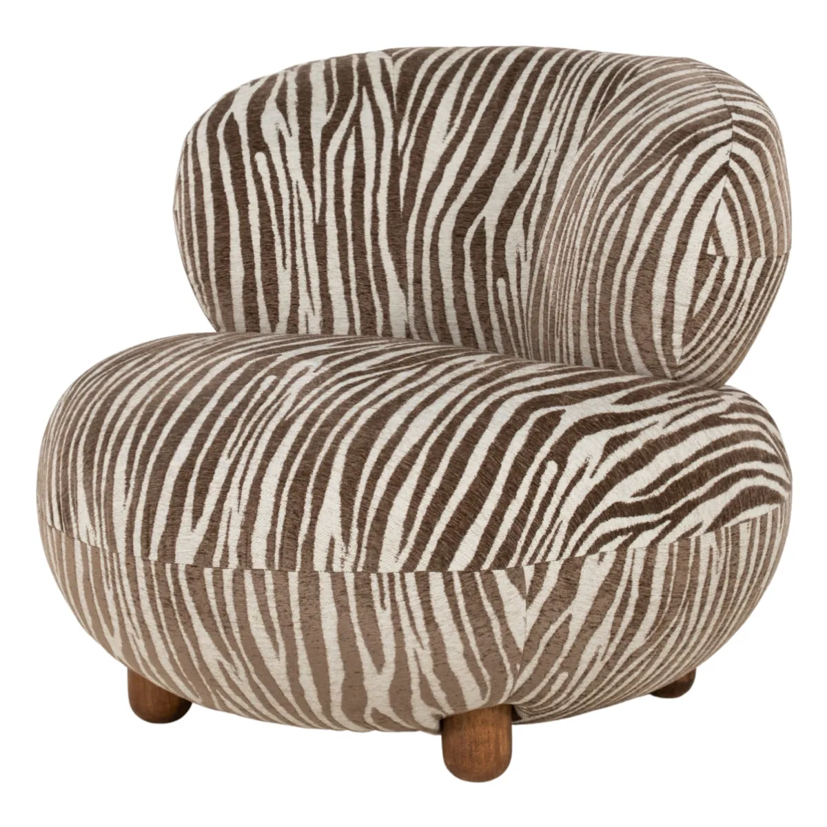 Mochi zebra 93x93x79 cm Tyg, Trä & Ijzer Brun