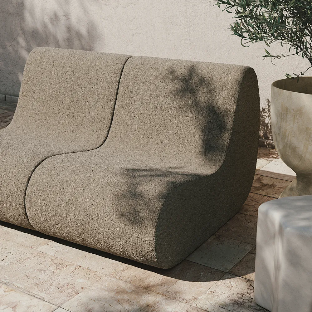 Alternativ bild 1 för Ferm Living - Rouli Center Module Pure Bouclé  - Trädgårdsstol - Sand - W67 x D108 x H76 cm