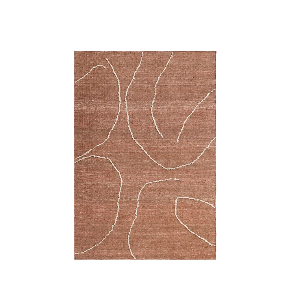 ferm living, handvävd matta i jute gesso terracotta 140x200 cm