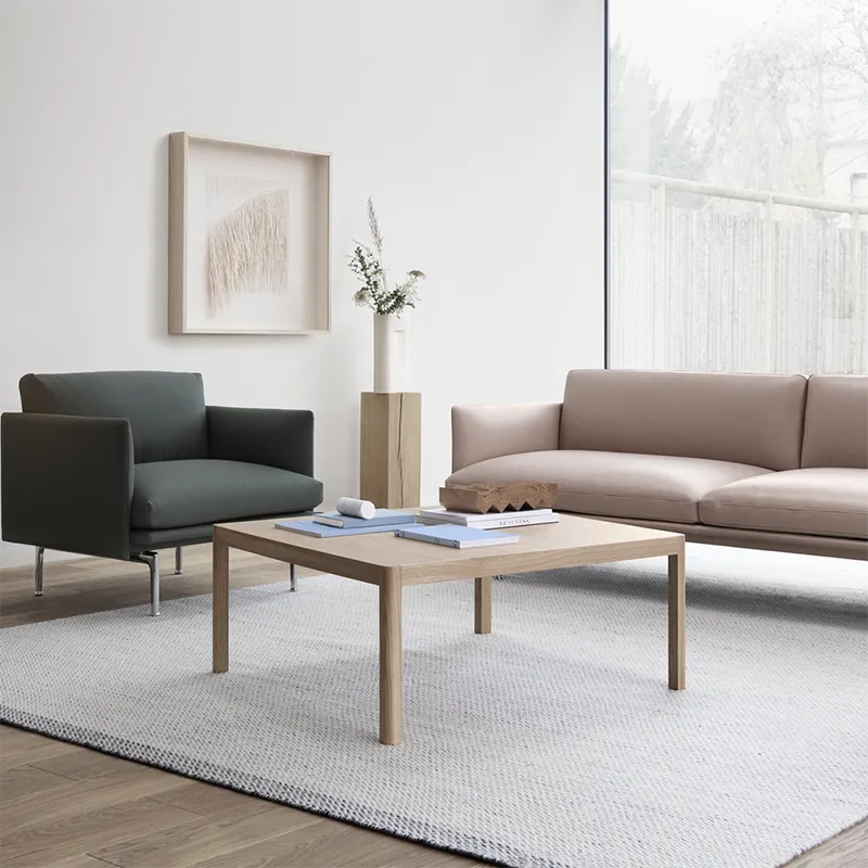 Workshop soffbord 86 x 86 cm - Oak Veneer Oak