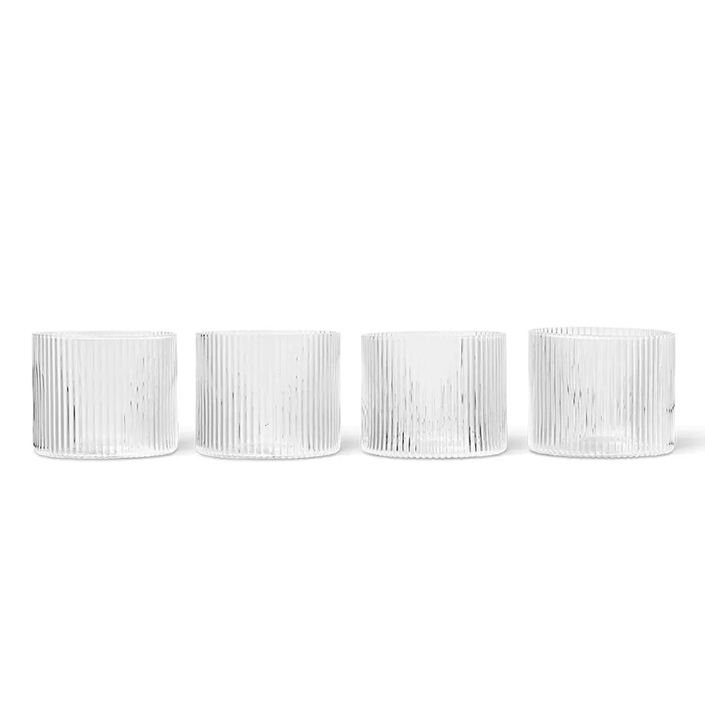 Ripple Lågt glas 4-pack - Clear