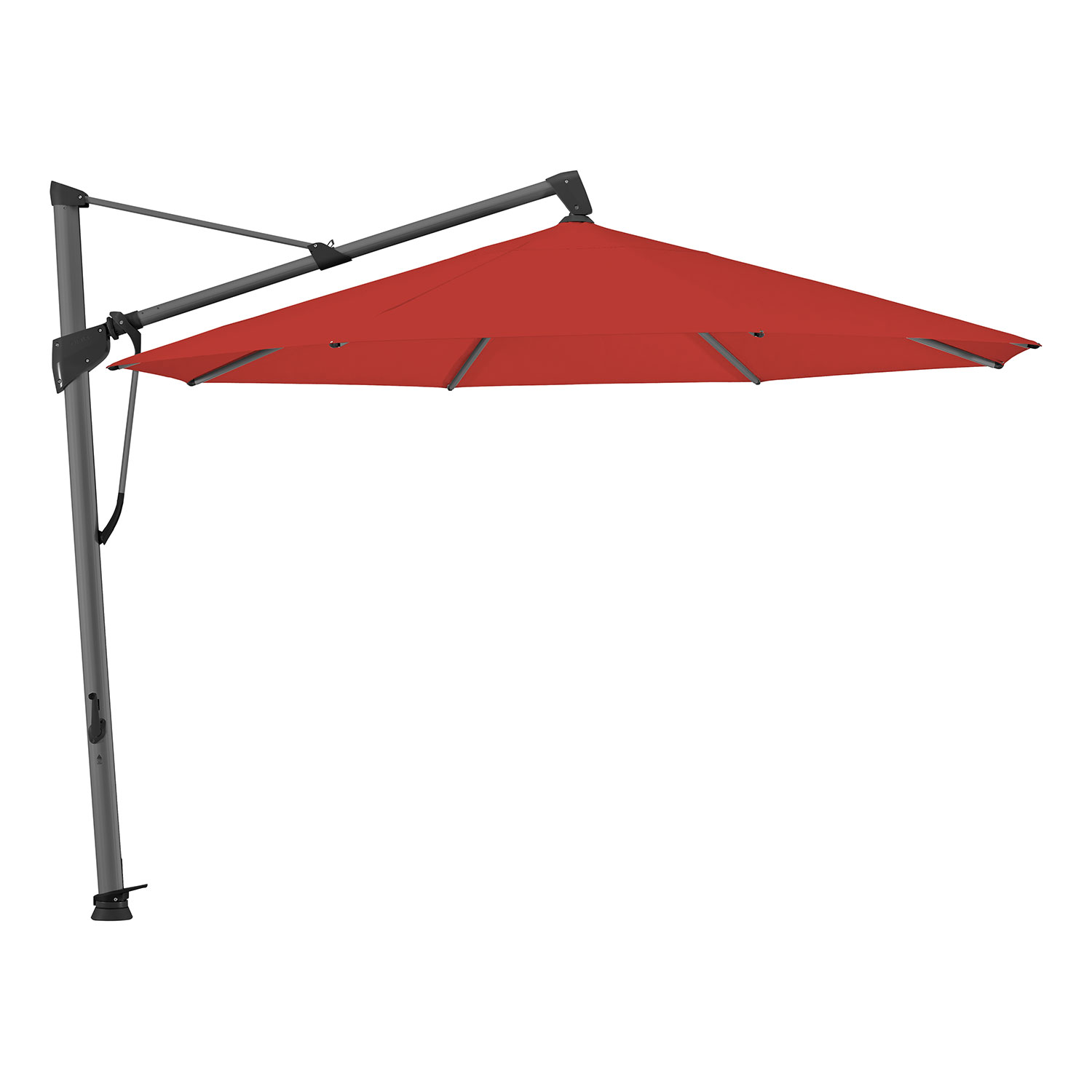 Glatz Sombrano S+ frihängande parasoll 350 cm kat.4 antracite alu / 403 carmine