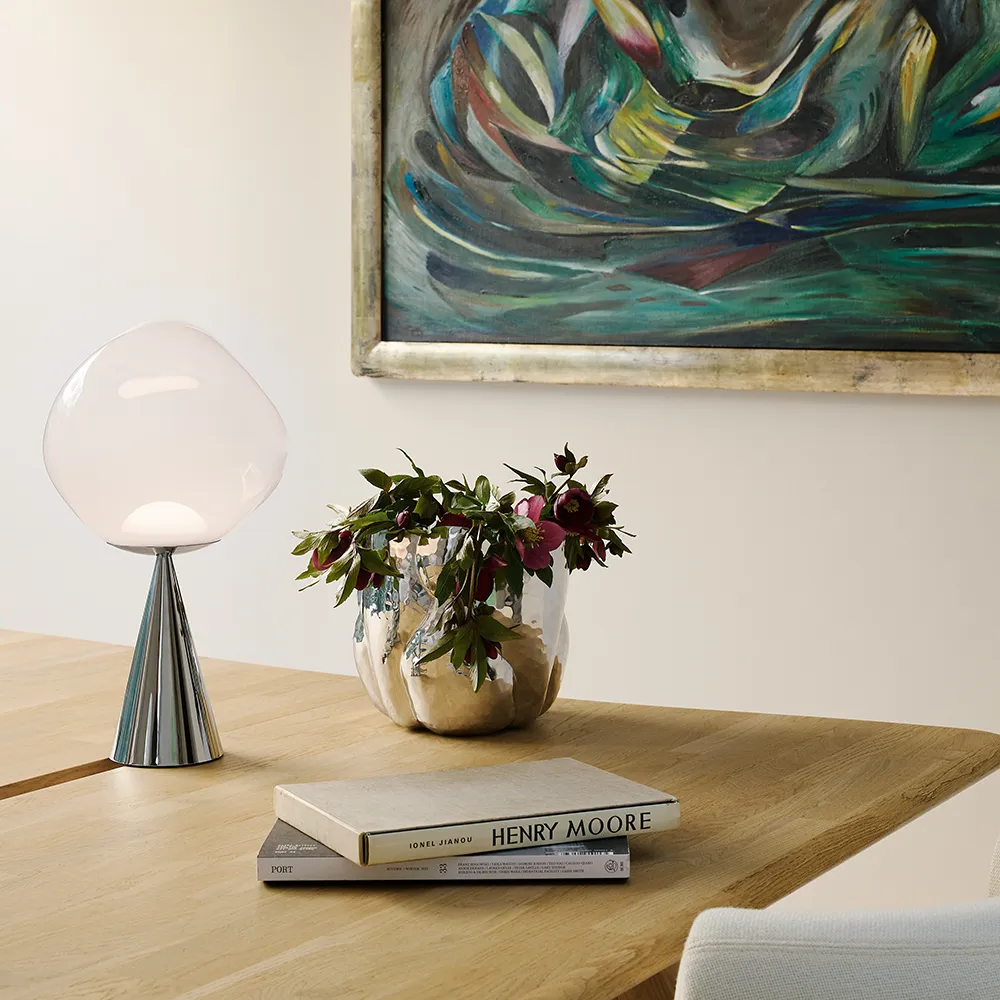 Melt Bordslampa Opal/Silver LED