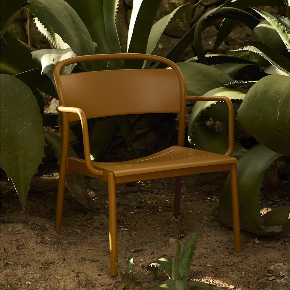 Linear Steel Fåtölj Burnt Orange 