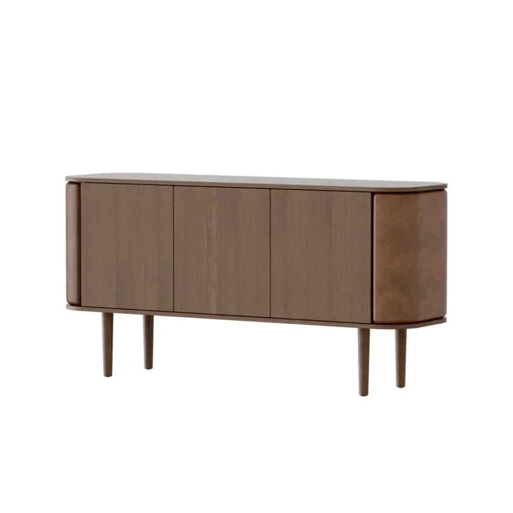 umage, treasures 3-dörrars skåp dark oak/brown faux leather