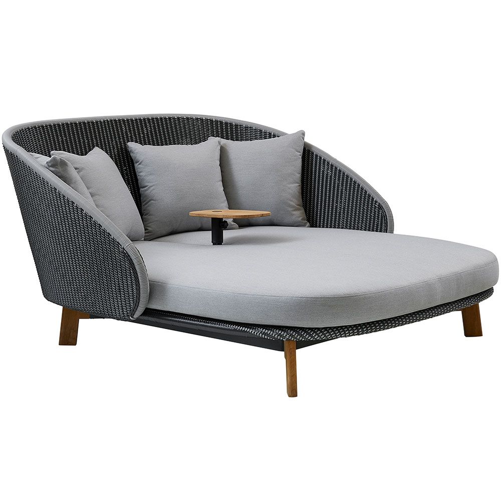 Peacock solsäng grå inkl. dynor