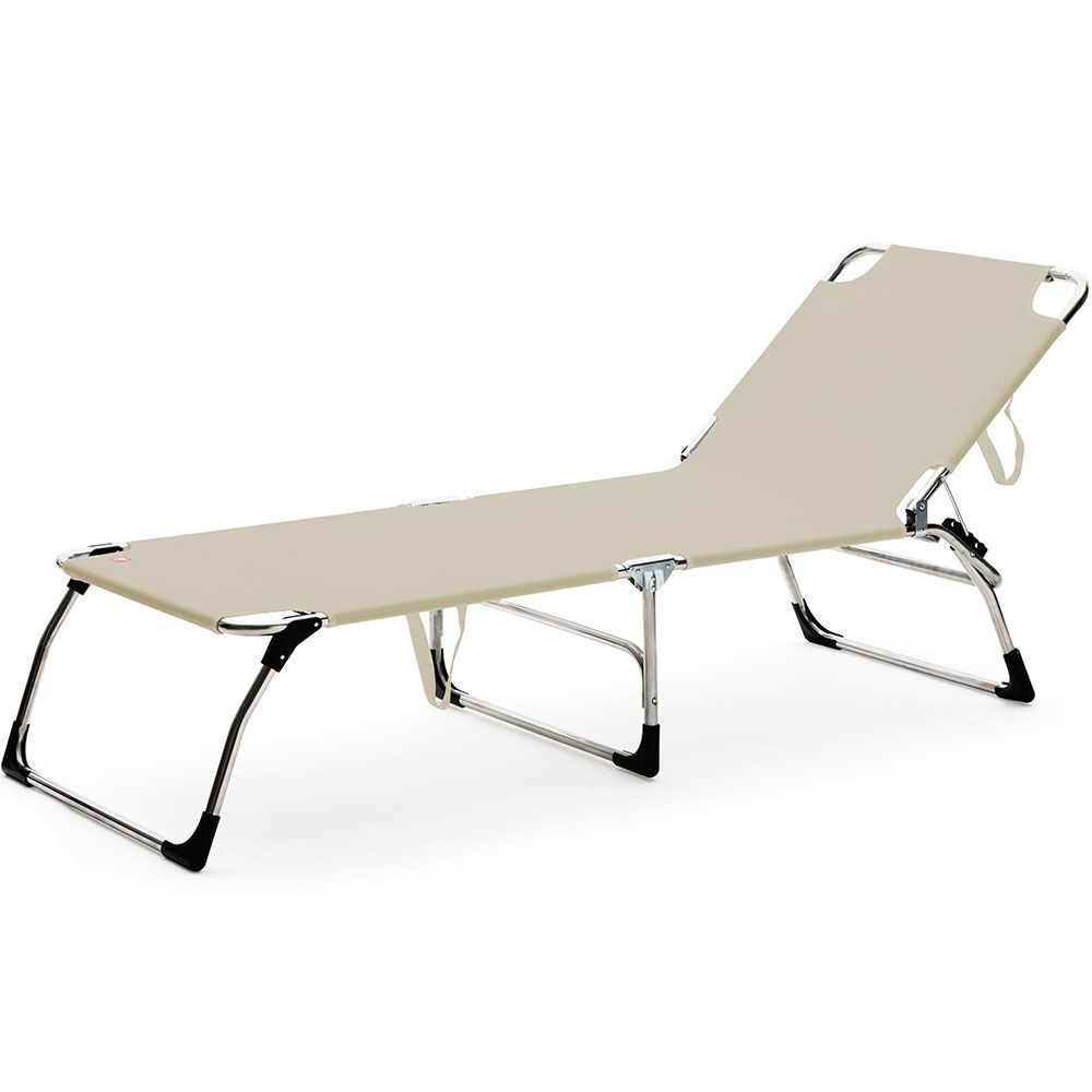 Amigo solsäng xxl vit/grå aluminium/textilene 