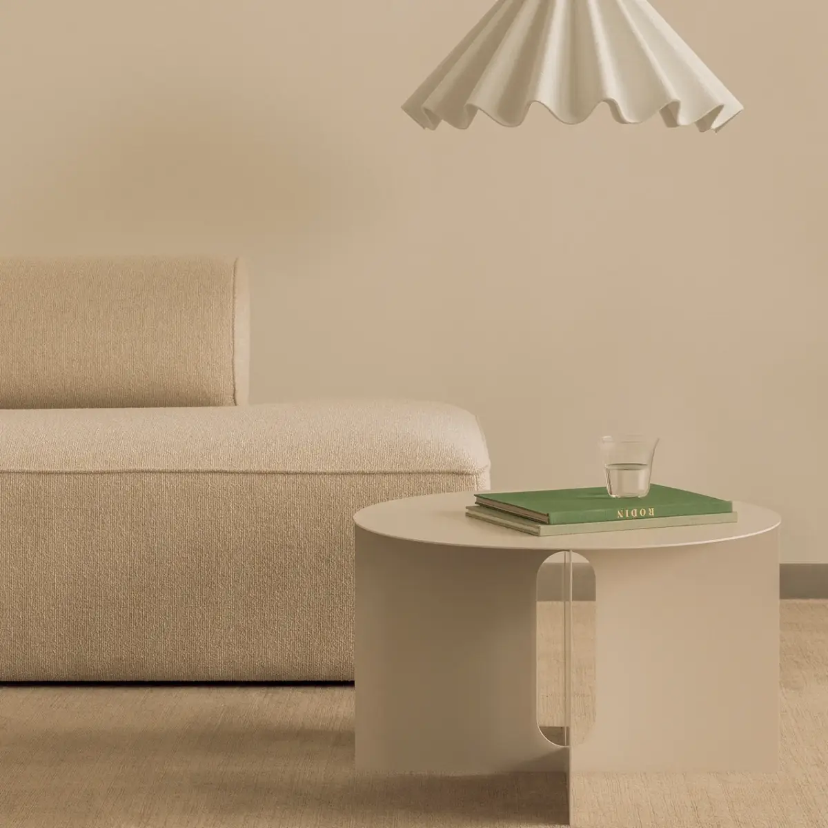 Androgyne Sidobord/underrede Ivory Stål - Ø63 cm