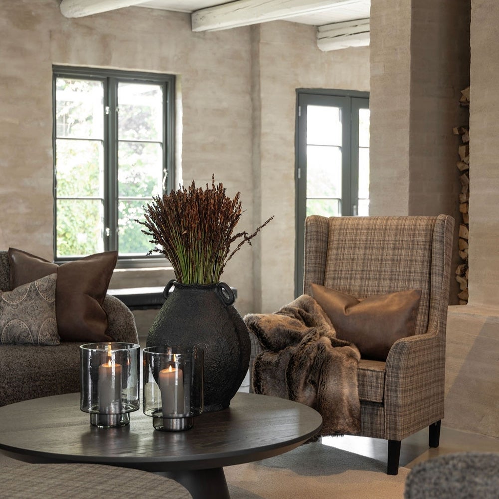 Rockwell tygfåtölj-callum plaid brown