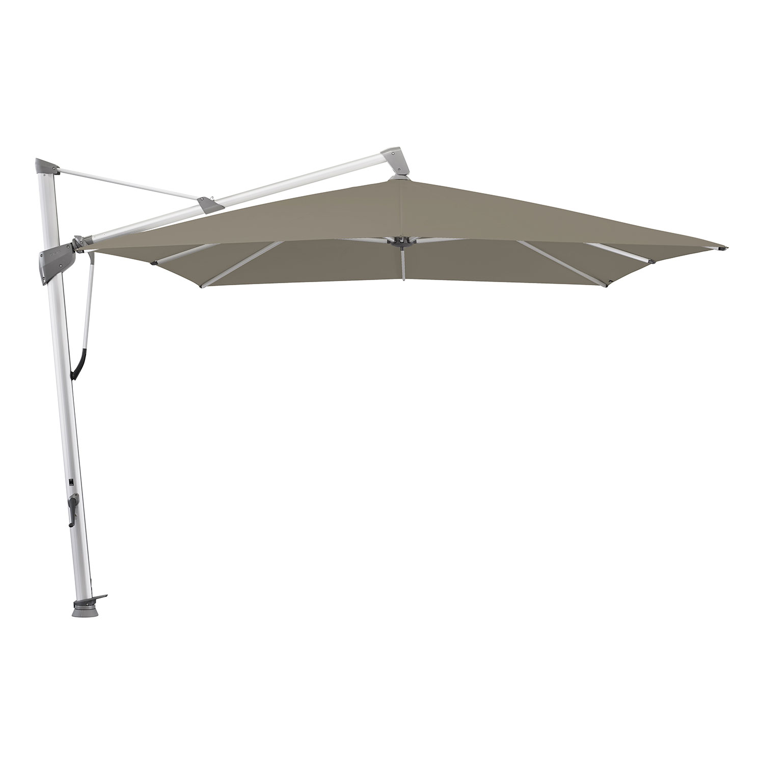 Glatz Sombrano S+ frihängande parasoll 350×350 Kat.4 Anodizerad alu / 461 Taupe