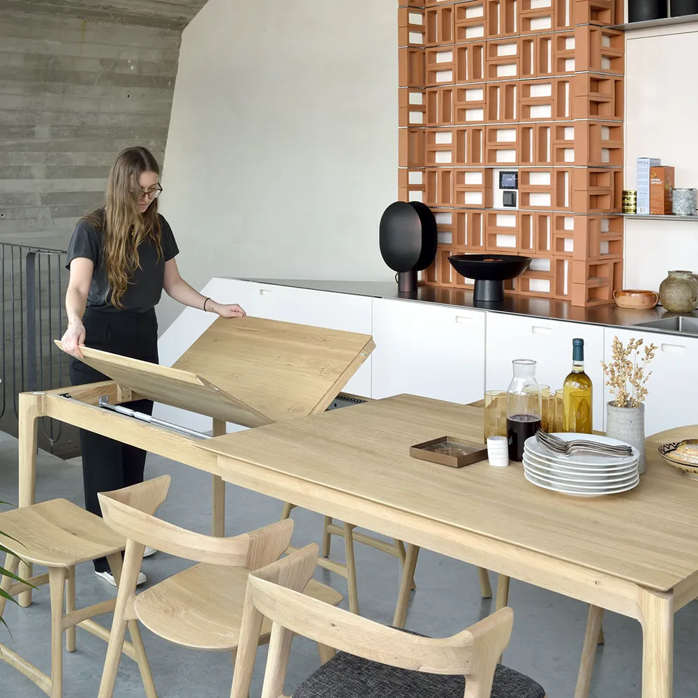 Bok Matbord 100x180-280 cm Ek